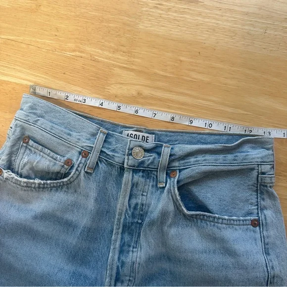 AGOLDE Jeans Size 27 Riley Cropped High Rise Straight Leg Button Fly Organic - Picture 7 of 11
